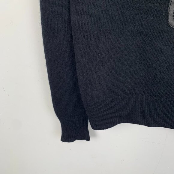 Versace Black Wool Long-Sleeve Sweater With Motorcycle Embellishment Round Neck - Picture 6 of 8